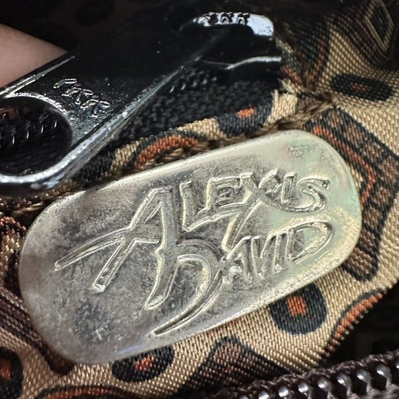 Alexis David Brown Boho Corduroy Suede Handbag Purse Small Y2K Grunge Shoulder B - Picture 14 of 14